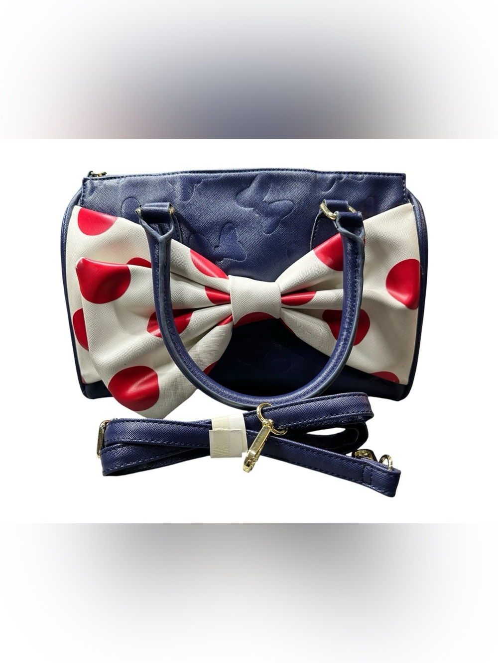 Disney 44 Boutique Minnie Mouse Bow Handbag Satchel Crossbody Blue Red White